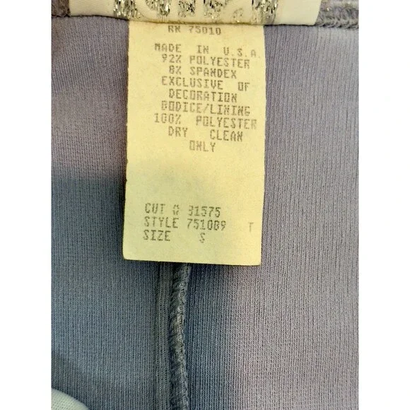 Y2K City Triangles Embellished Maxi Dress in Light Blue Size M USA Sparkly - Picture 8 of 10